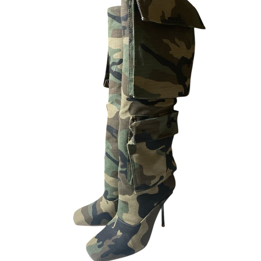 Camouflage Over-the-Knee Boots